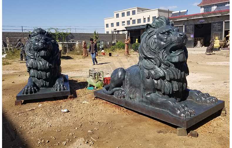 銅雕塑廠家，歐式銅獅子，匯豐銀行銅獅子