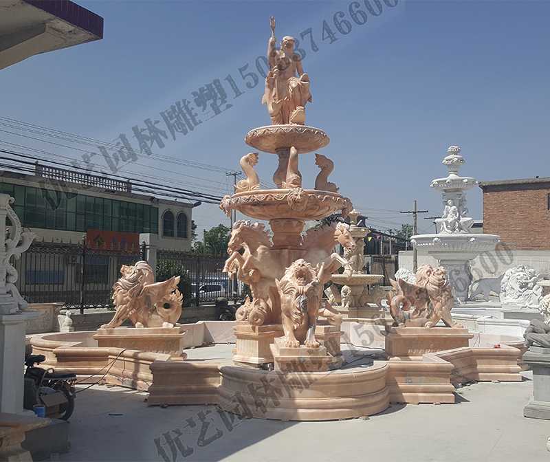 大理石景觀噴泉，歐式大型噴泉，石雕噴泉廠家