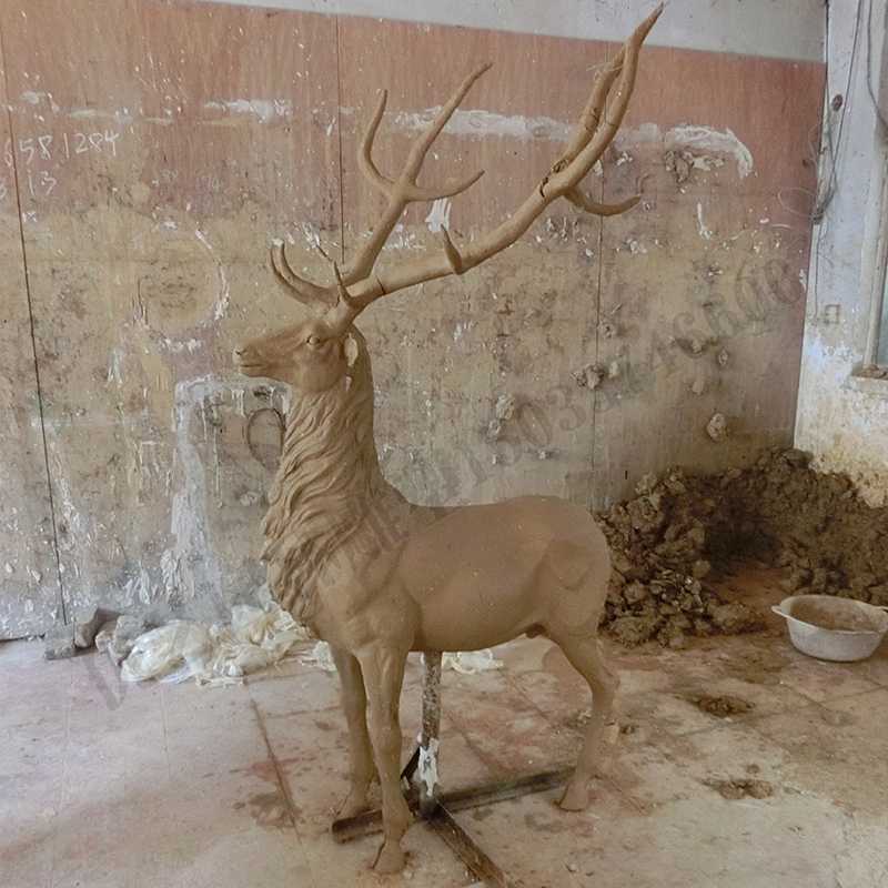 銅鹿泥模，麋鹿泥模，青銅鹿雕塑，銅鹿擺件4.jpg