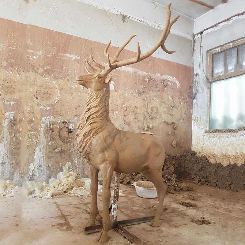 銅鹿模型，銅麋鹿雕塑，麋鹿模型，銅麋鹿泥模1.jpg